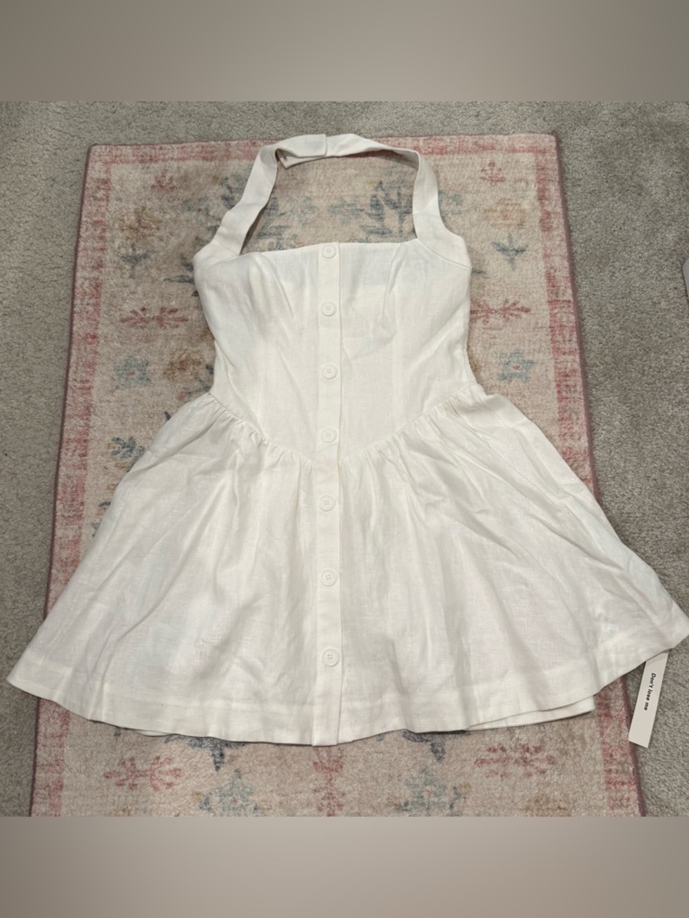 NWT Reformation Mariela linen halter neck mini dress in white
